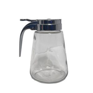 GEMCO Glass Syrup Dispenser Pourer, Chrome Handle, USA